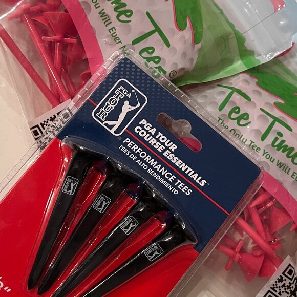 Golf Tee Bundle PGA Tour and Tee Time Performance Tees (new/m/x) - Picture 1 of 9